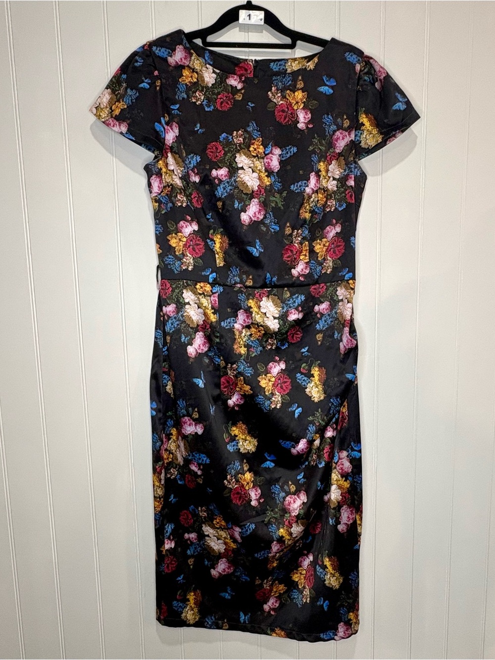 Voodoo Vixen Floral Butterfly Wiggle DressVintage Inspired Pinup Gothic Romance